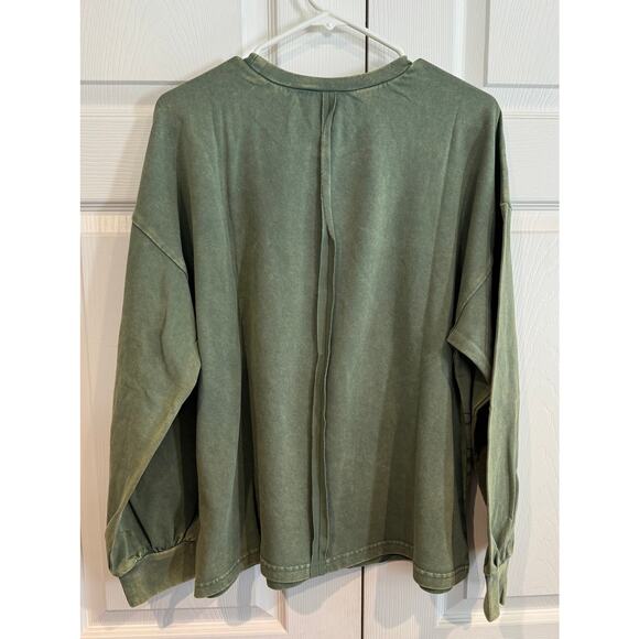 NEW Easel Western Cowboy Western Boho Boot Hat Print Green Sweater - Picture 6 of 7